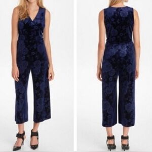 Karl Lagerfeld Navy Blue Velour Jumpsuit Size 16
